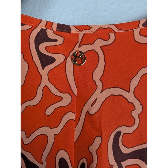 Marie Oliver Dress Womens XS Orange Silk Floral Print - Picture 5 of 7